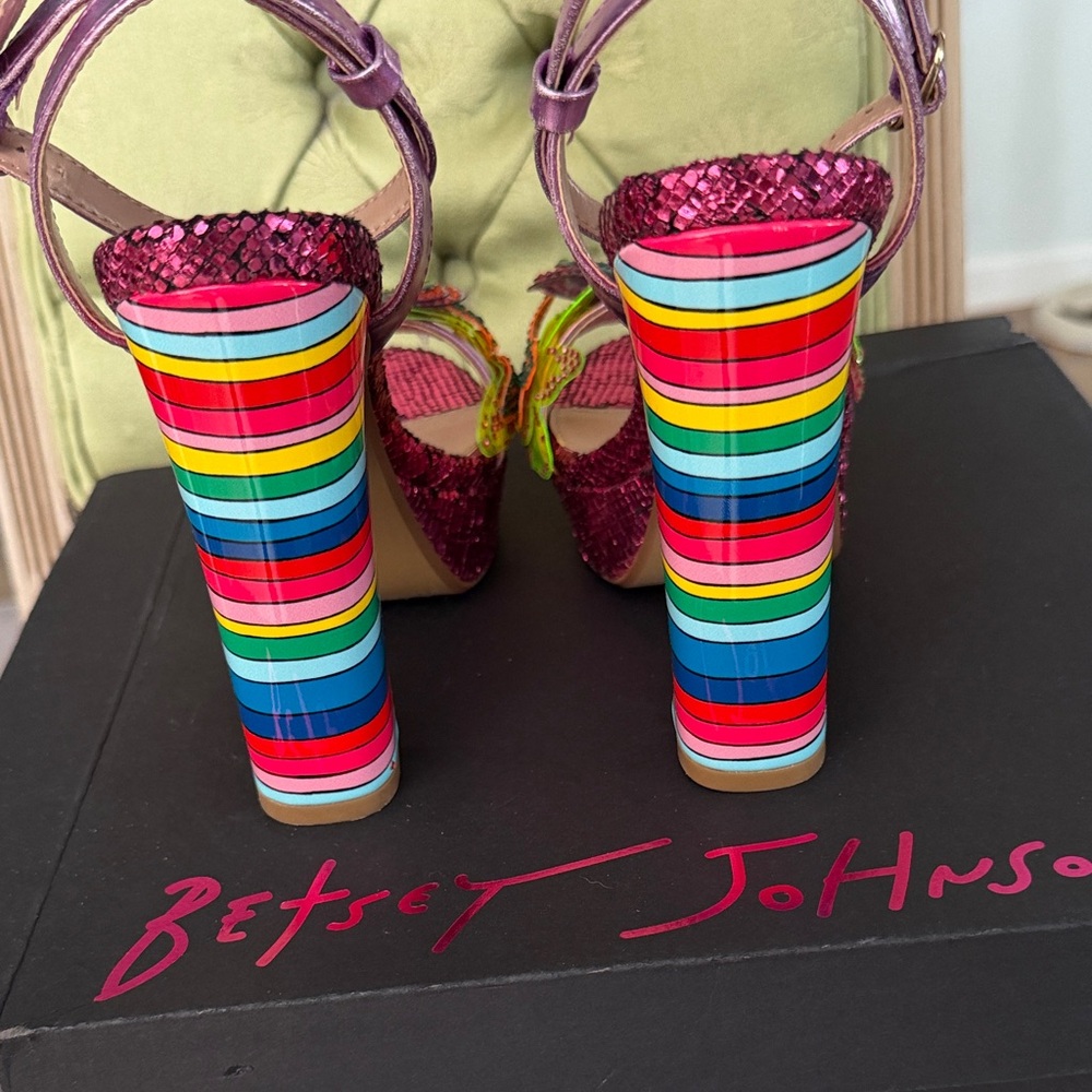 Betsey Johnson Multicolor Butterfly Embellished Heels - Picture 4 of 5